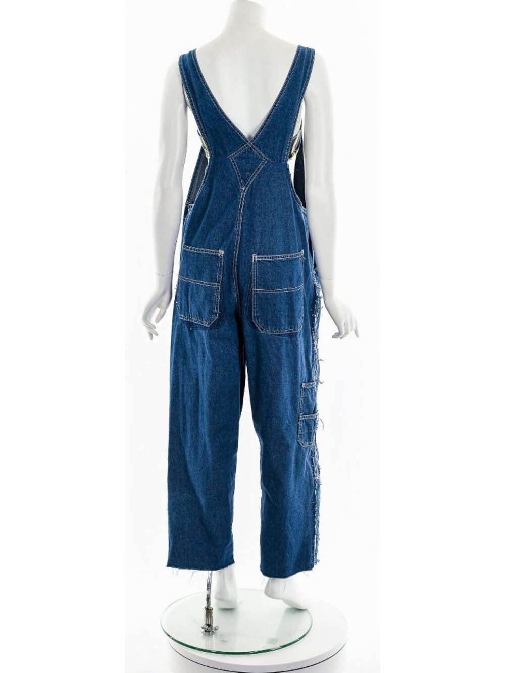 Distressed Patchwork Denim Overalls - Picture 7 of 10